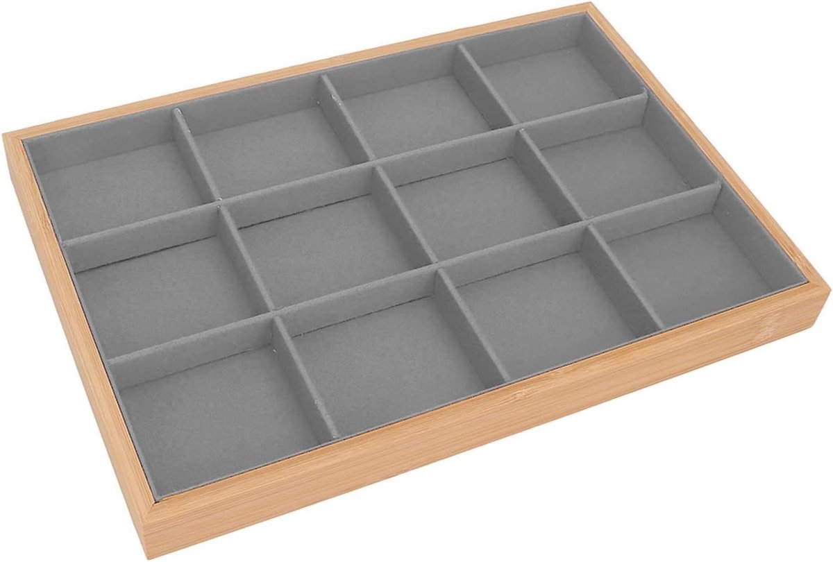 Sieraden Organizer met 12 Vakken, Elegante en Stevige Opbergdoos voor Sieraden, Perfect voor Juwelen en Accessoires
