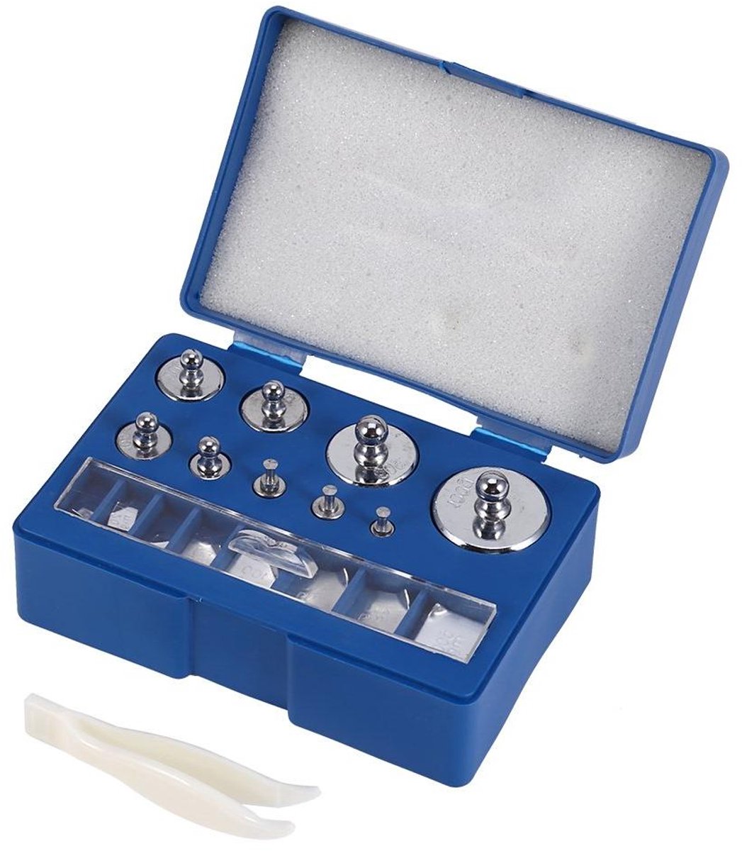 Kalibratiegewichtenset - Weegschaal Gewichten - Precisie Meten - 17 Stuks Set - 2111 G - Zilver
