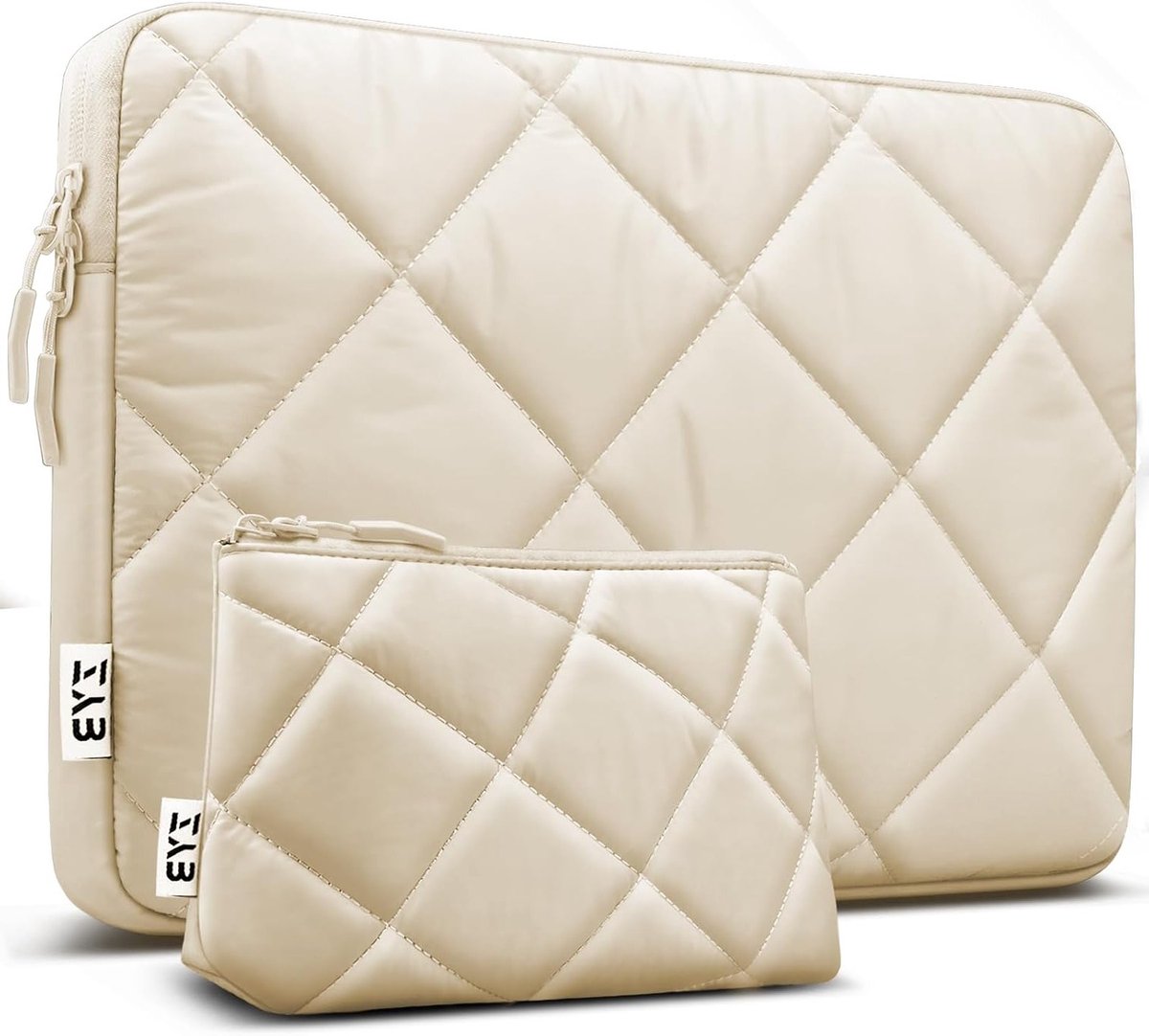 Laptop Sleeve voor 15.3 inch MacBook Air en 14 inch Laptops - Bescherming, Stijl en Functionaliteit - Beige