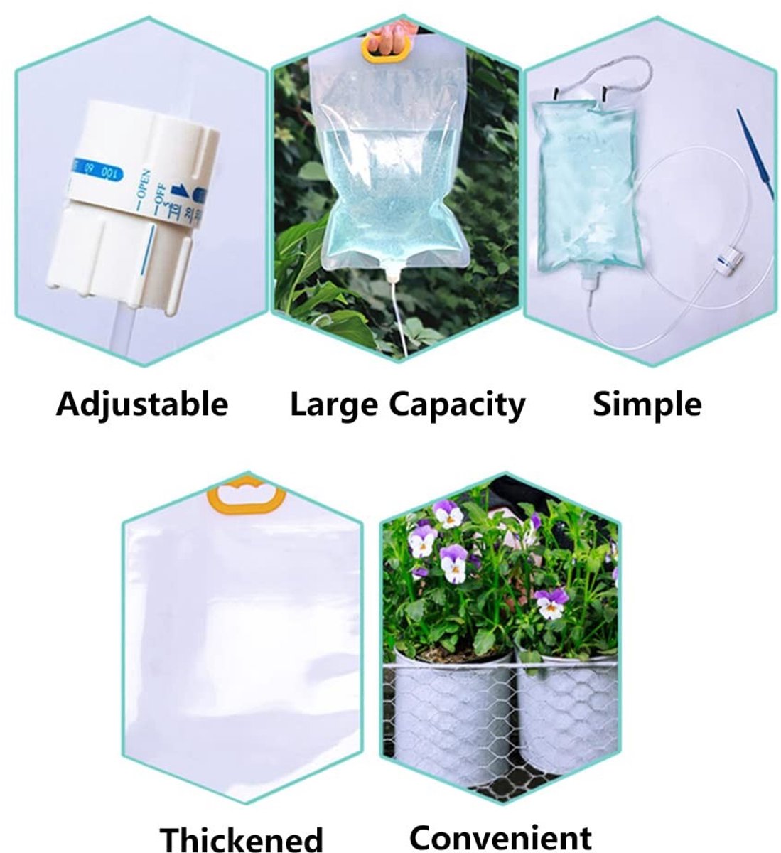 Automatisch plantbewateringssysteem - Grote Capaciteit - Verstelbare Stroom - Druppelirrigatiezak - Potplanten Binnen en Buiten — cadeau in Cadeau-ideeën - foto 7