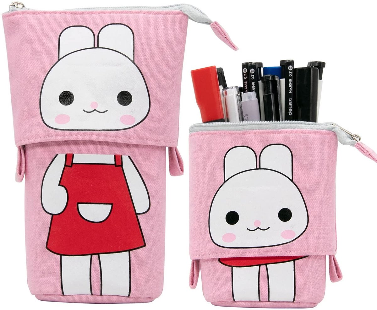 ONF3 - Telescopische etui - Schrijfwarenetui - Praktisch en multifunctioneel - Roze - Cosmetica etui - Ideaal voor jongeren en volwassenen - Com...