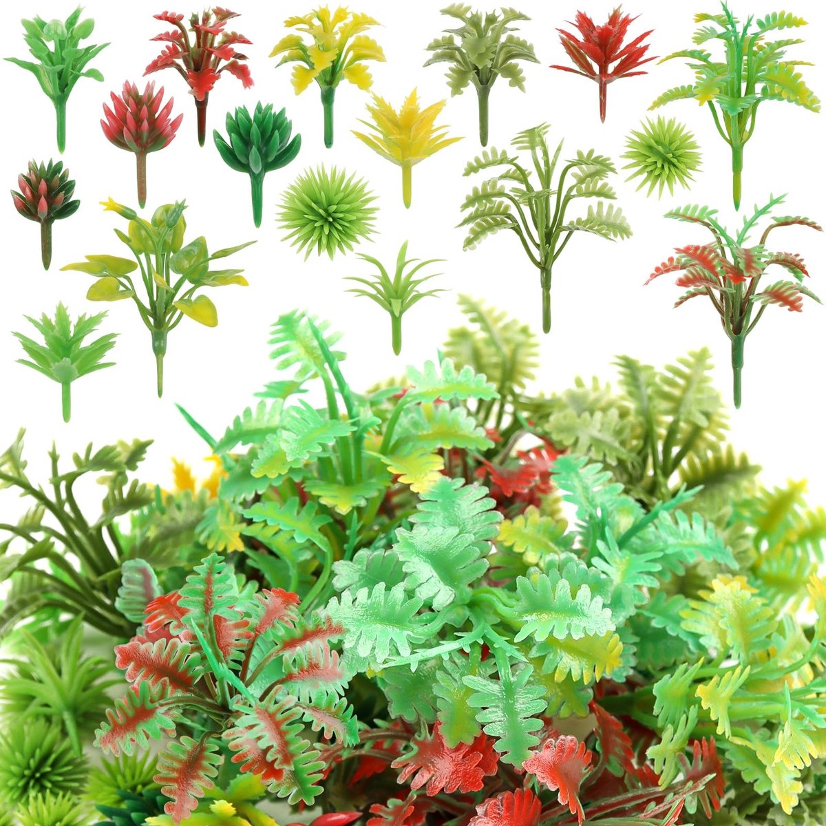 Allecto - Miniatuur Bomen - Kunststof Planten - 100 Stuks - Multicolour - DIY Tuin Decoratie - Miniatuur Modelbouw - Geschikt voor Modelspoor