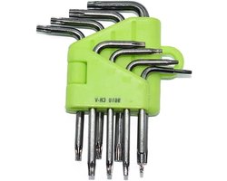 Set van 9 Mini Hex Wrenches - Torx - Kleine Ster Schraubendreher - T5 - T6 - T7 - T8 - T9 - T10 - T15 - T20