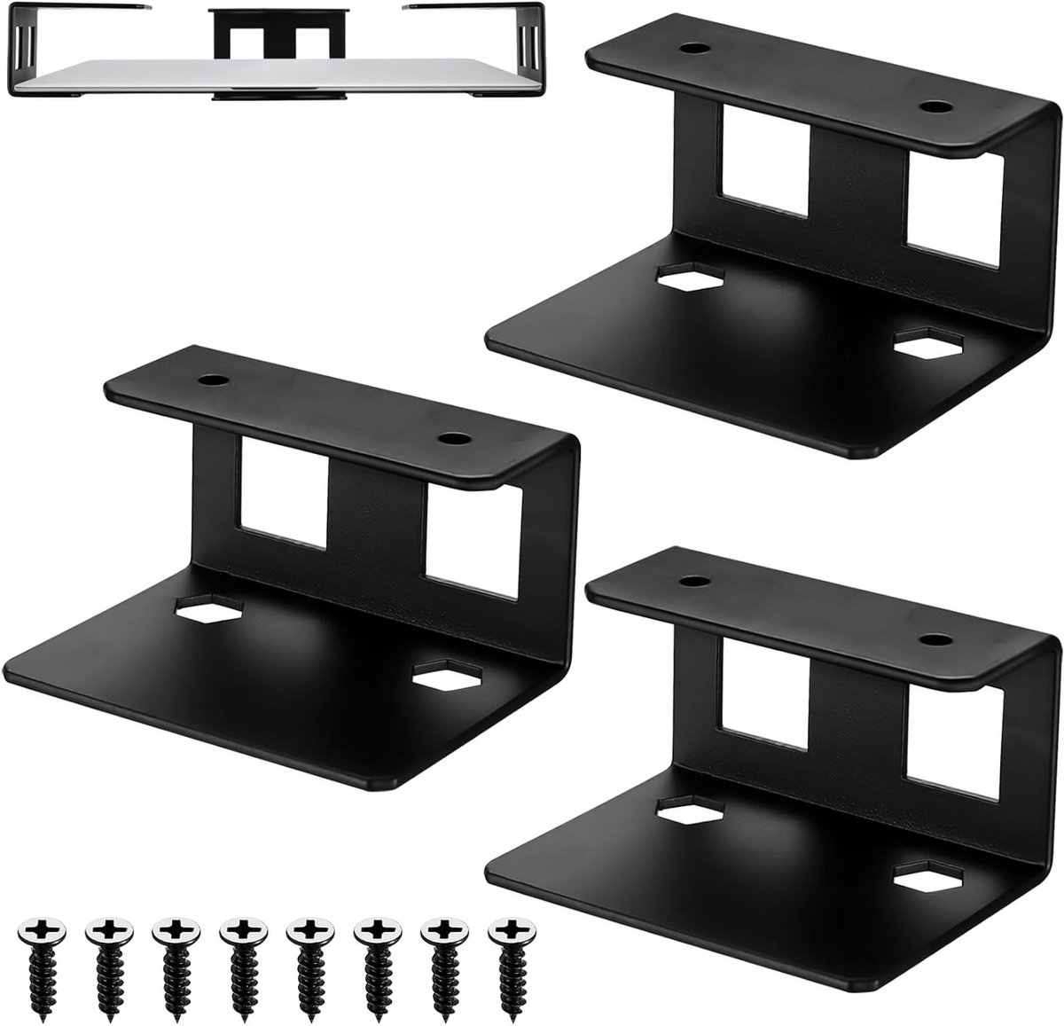 Onderbureau Laptop Houder - 3 Stuks, Ruimtebesparende Organizer voor Laptop, Tablet, Toetsenbord en Kabels