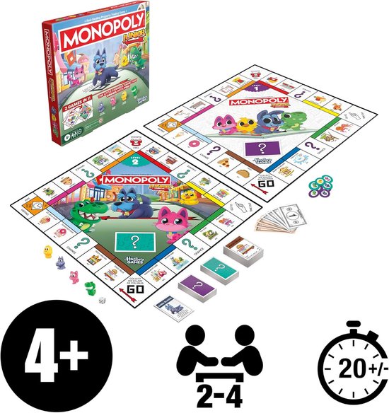 Monopoly Junior 2 in 1 editie voor kinderen.
