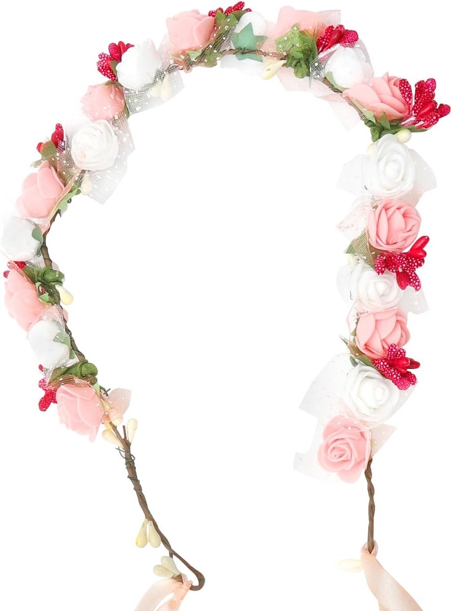 Dirndl Haarband met Bloemen en Rozen - Kostuumaccessoires voor Feestelijke Gelegenheden en Oktoberfest
