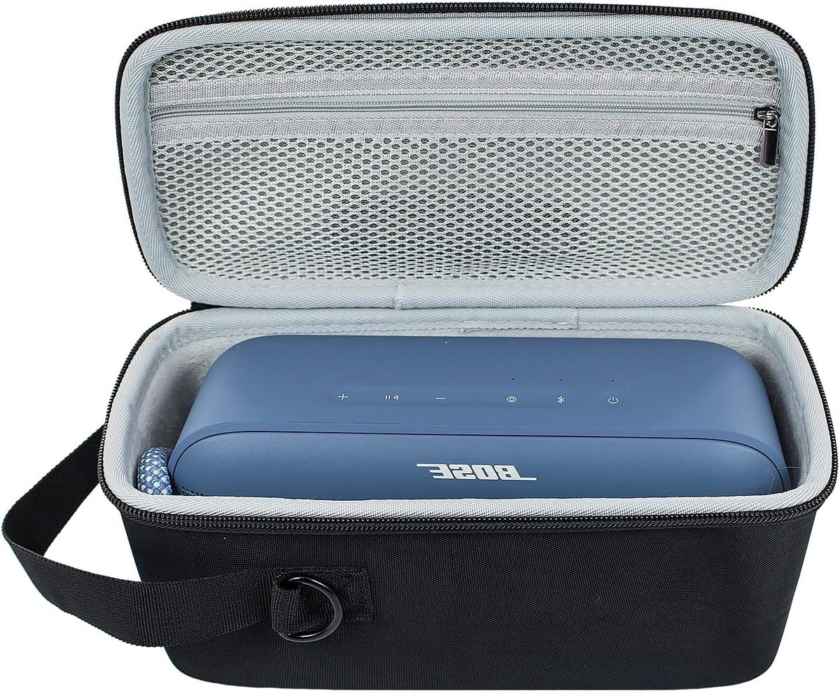 Duurzame Hard Travel Case voor Draagbare Bluetooth Speaker, Bescherming en Opbergruimte - Zwart