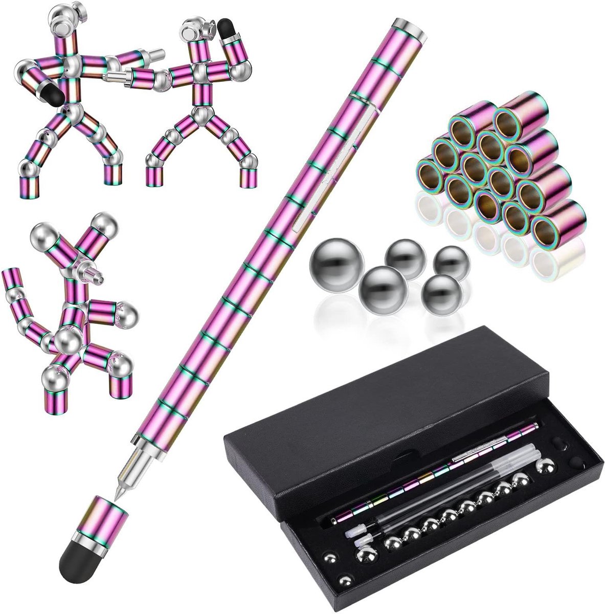 Store_8 - Magnetische Balpen - Multifunctionele Pen - Grappige Stressverlichter - Zwart - Gadget voor Tieners - Creatief Kantoor Speelgoed - Draagbaar