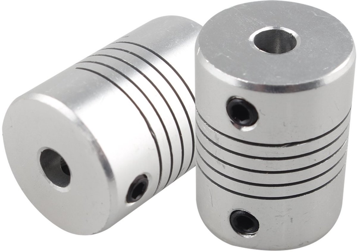 aladdien - Flexibele Koppelingen - Koppelingen voor Stappenmotor - Ideaal voor 3D Printers - 5mm - CNC Machines - Set van 2 - Geschikt voor NEMA - 3..