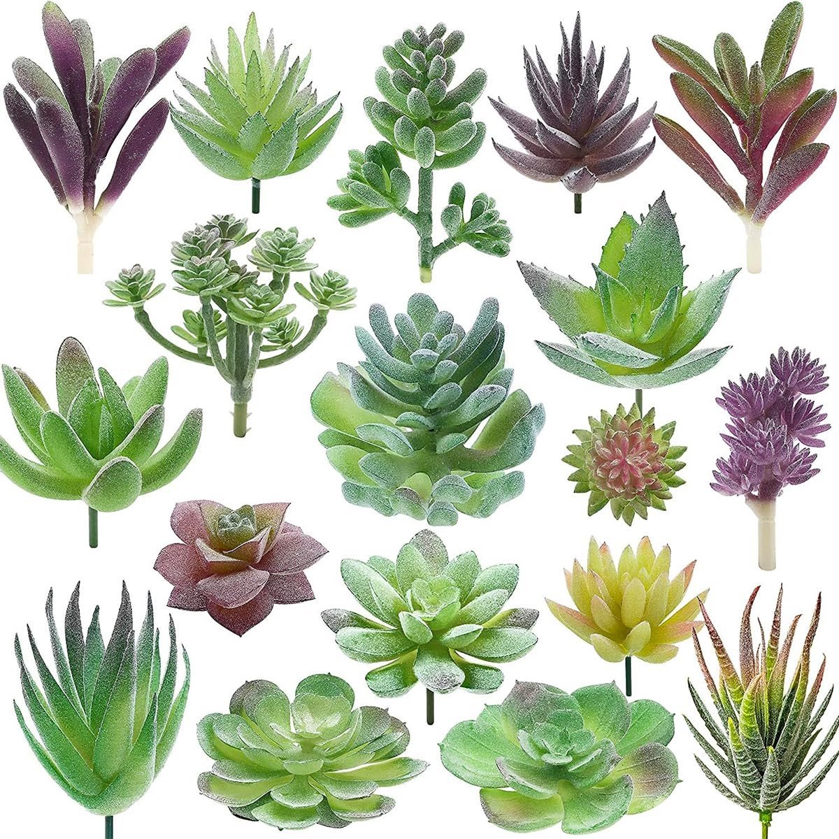 Allecto - Kunstmatige Vetplanten - Mini Faux Vetplanten - Realistisch en Duurzaam - Voor Binnen en Buiten - Decoratie voor Thuis - 18 Stuks