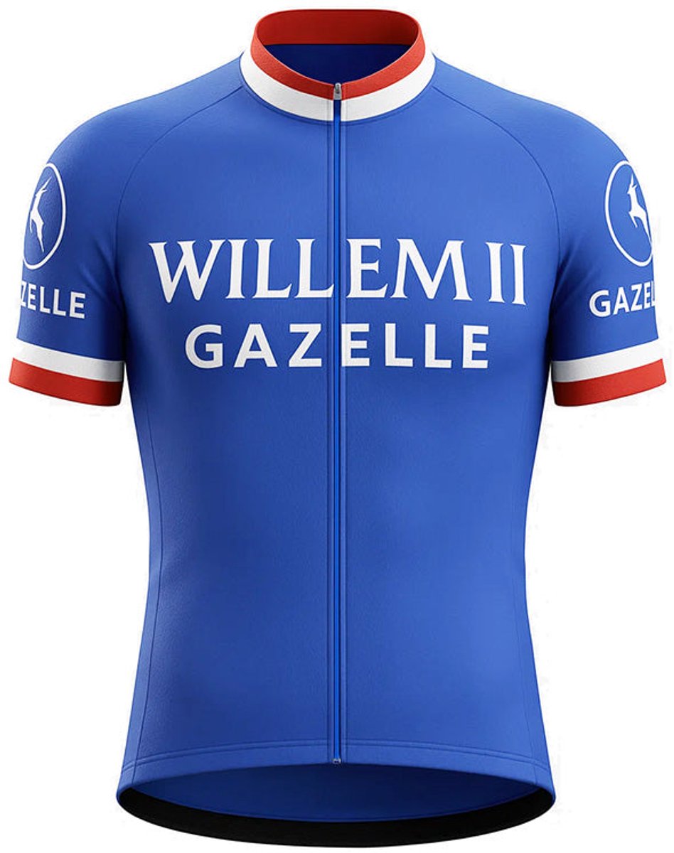 Retro Wielershirt Willem II-Gazelle - Blauw Gruppo Sportivo - S