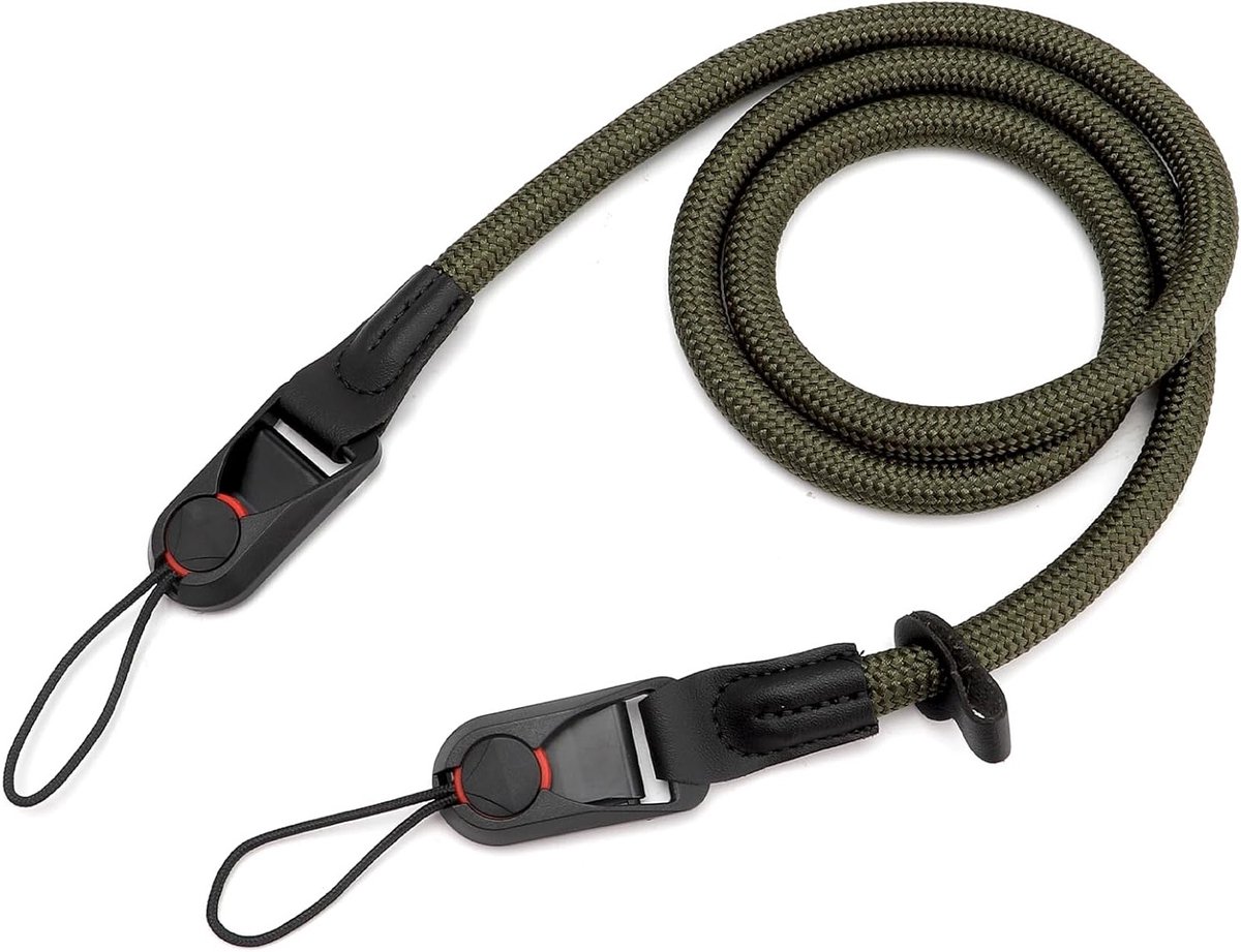Comfortabele Camera Schouderband voor SLR en DSLR - Verstelbare Draagriem van Klimgaren voor Digitale en Mirrorless Camera's (Groen)