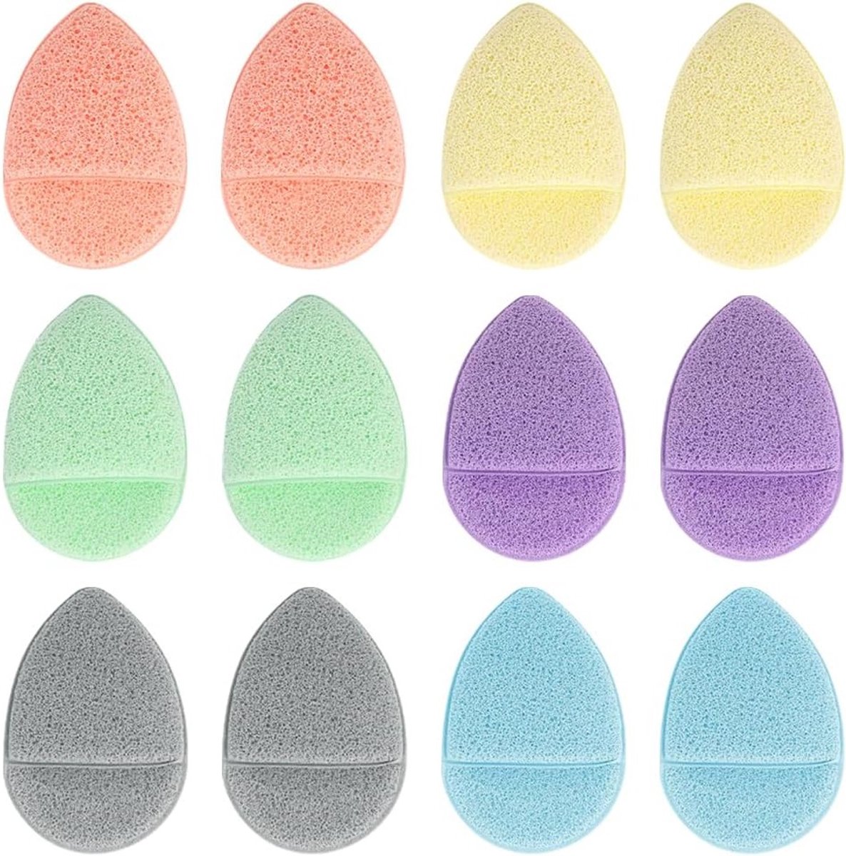 12 Stuks Gezichtsponsjes voor Reiniging - Zachte Exfoliatie Pads en Herbruikbare Puff voor Diepe Porie Reiniging en Verwijdering van Mee-eters voor Dagelijks Gebruik voor Mannen en Vrouwen