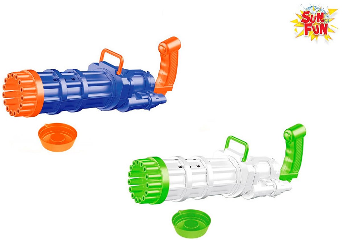 Bellenblaaspistool speelgoed Sun Fun 19cm met bellenblaas - kleurrijk plezier.