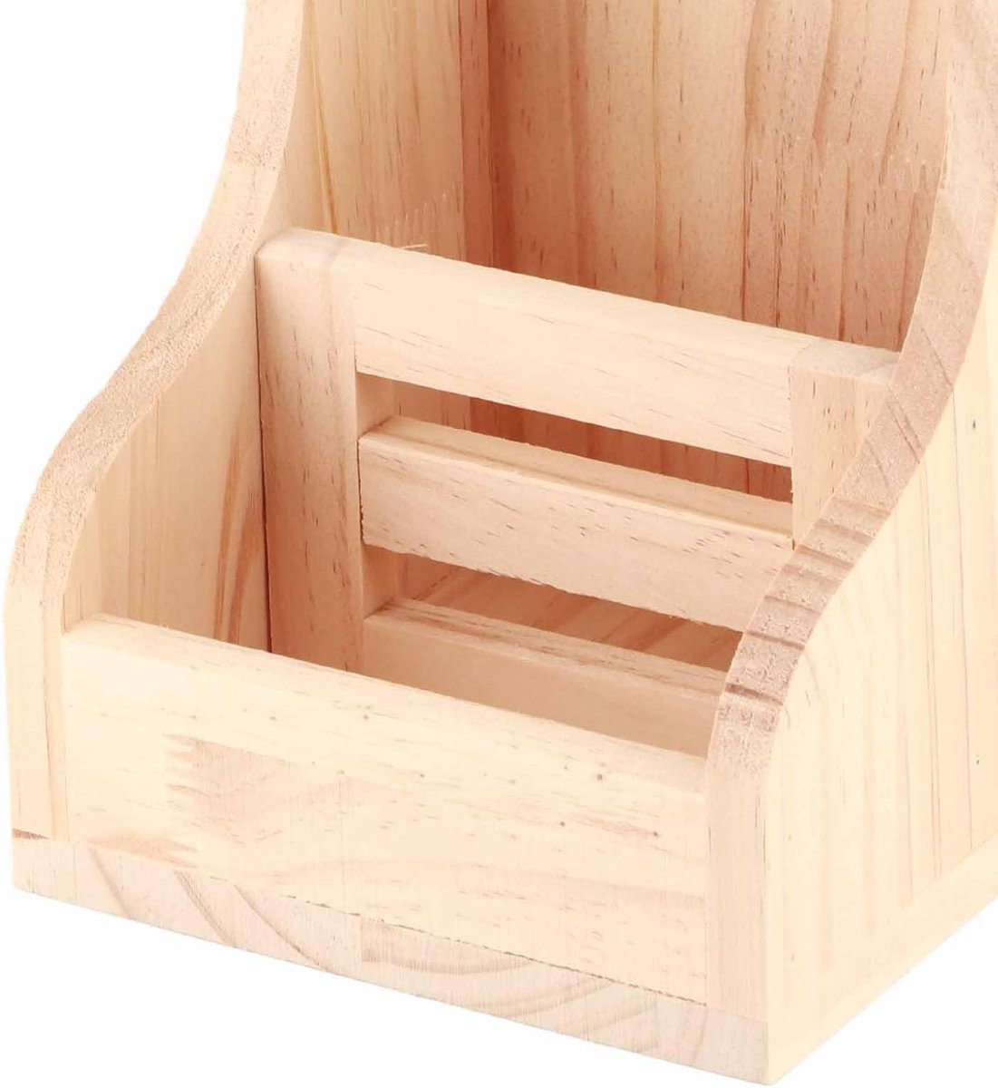 Hooivoeder Kribbe - Voerdispenser Kleine Dieren - Voeding Verstrekken - Natuurlijk Hout Materiaal - 17x15x18 cm - Geassorteerde Kleur