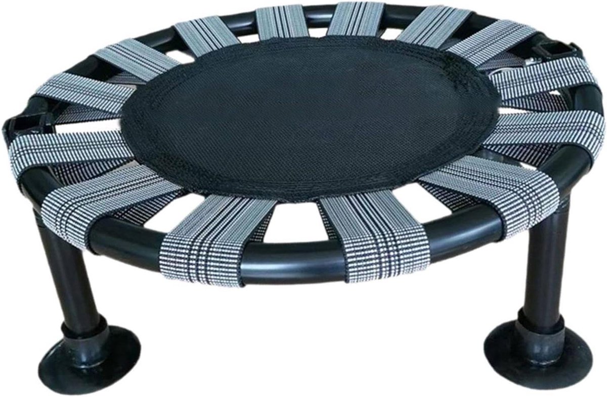 Mini trampoline - Fitness accessoire - Binnen en buiten - Stil en stevig - 45 cm - Zwart
