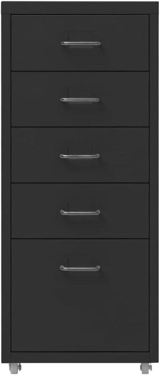 Kantoorkast - Archiefkast - Documenten Organiseren - Met Naamplaatjes - 28 x 41 x 69 cm - Zwart