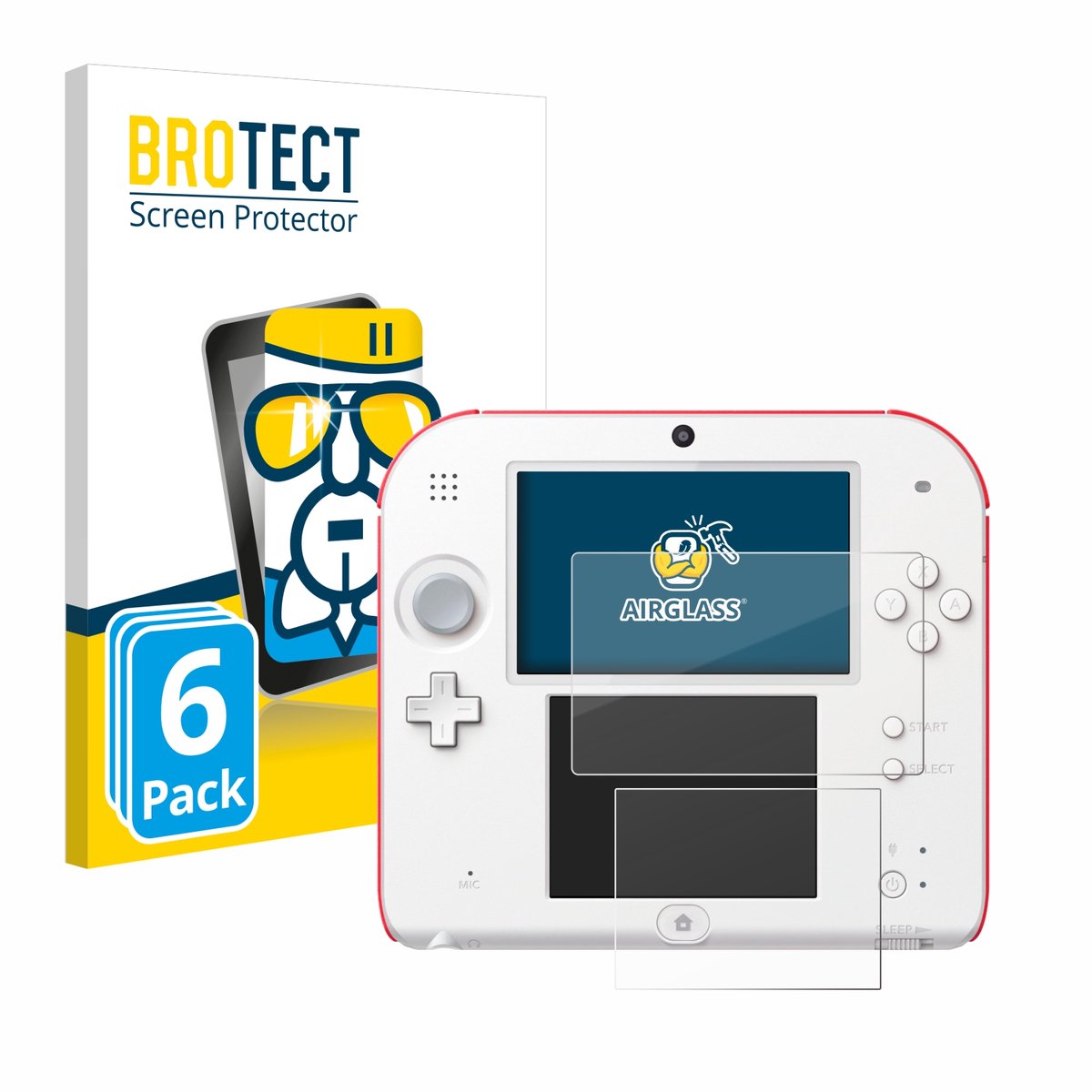 Screenprotector 6 Stuks voor Nintendo 2DS Beschermglas transparant