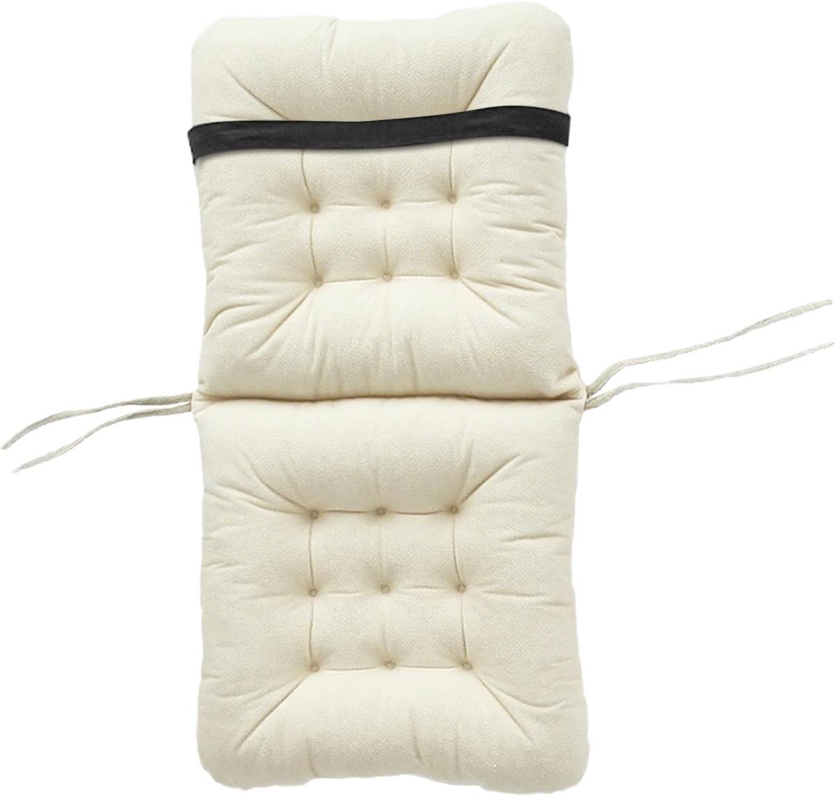Zitkussen - Stoelbekleding - Comfortabel Zitten - Antislip en Elastisch - 80 x 40 x 9 cm - Wit