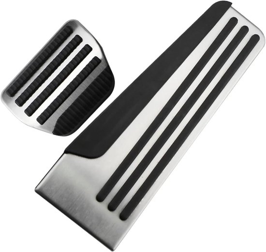 Auto Pedaal Covers - Gas Rem Pedalen - Verbeterde Grip - Roestvrij Staal Rubber - 3 Stuks Set - Zilver — afbeelding 5