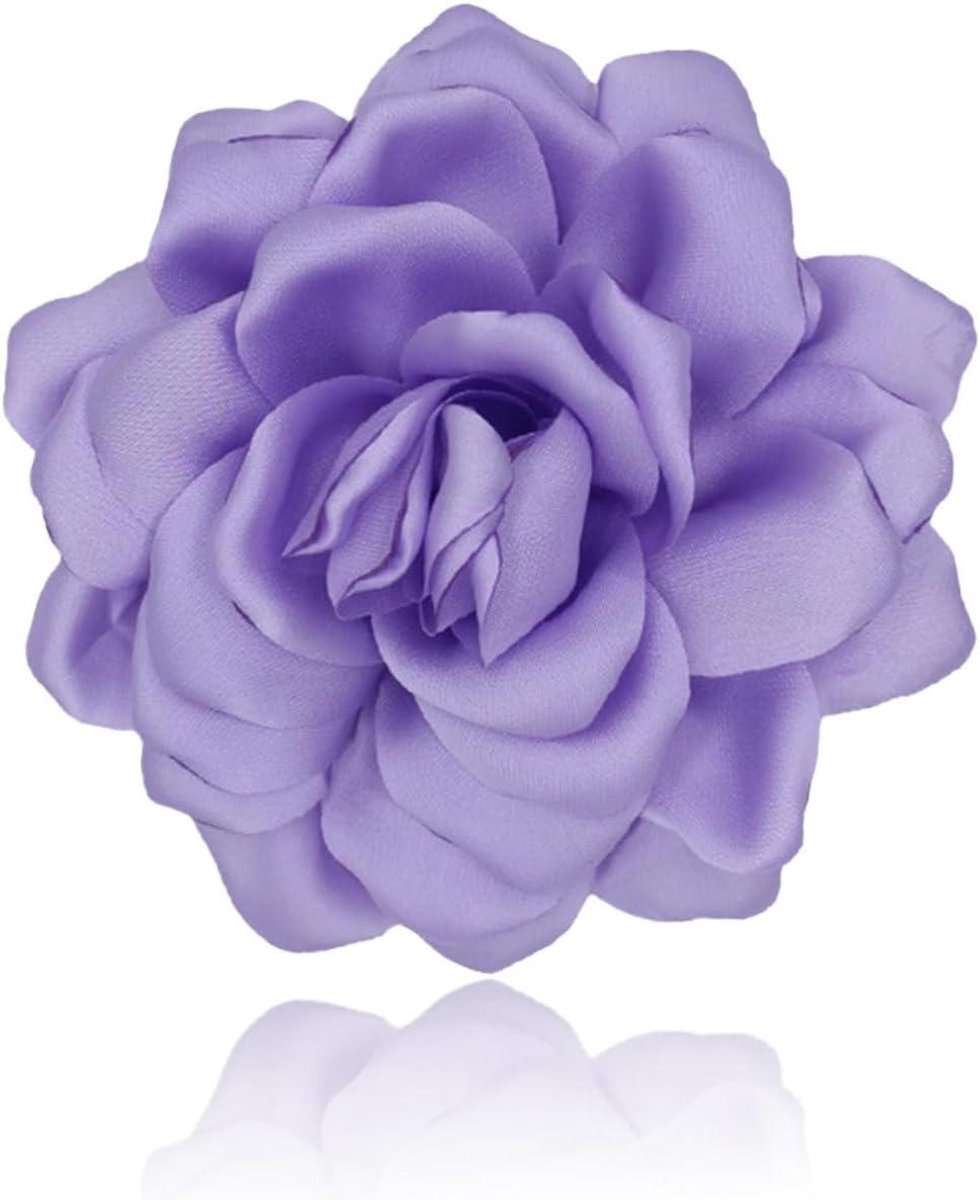 Bloemen Broche - Feestelijke Speld - Bruiloft Decoratie - Elegant Design - 20 cm - Lichtpaars