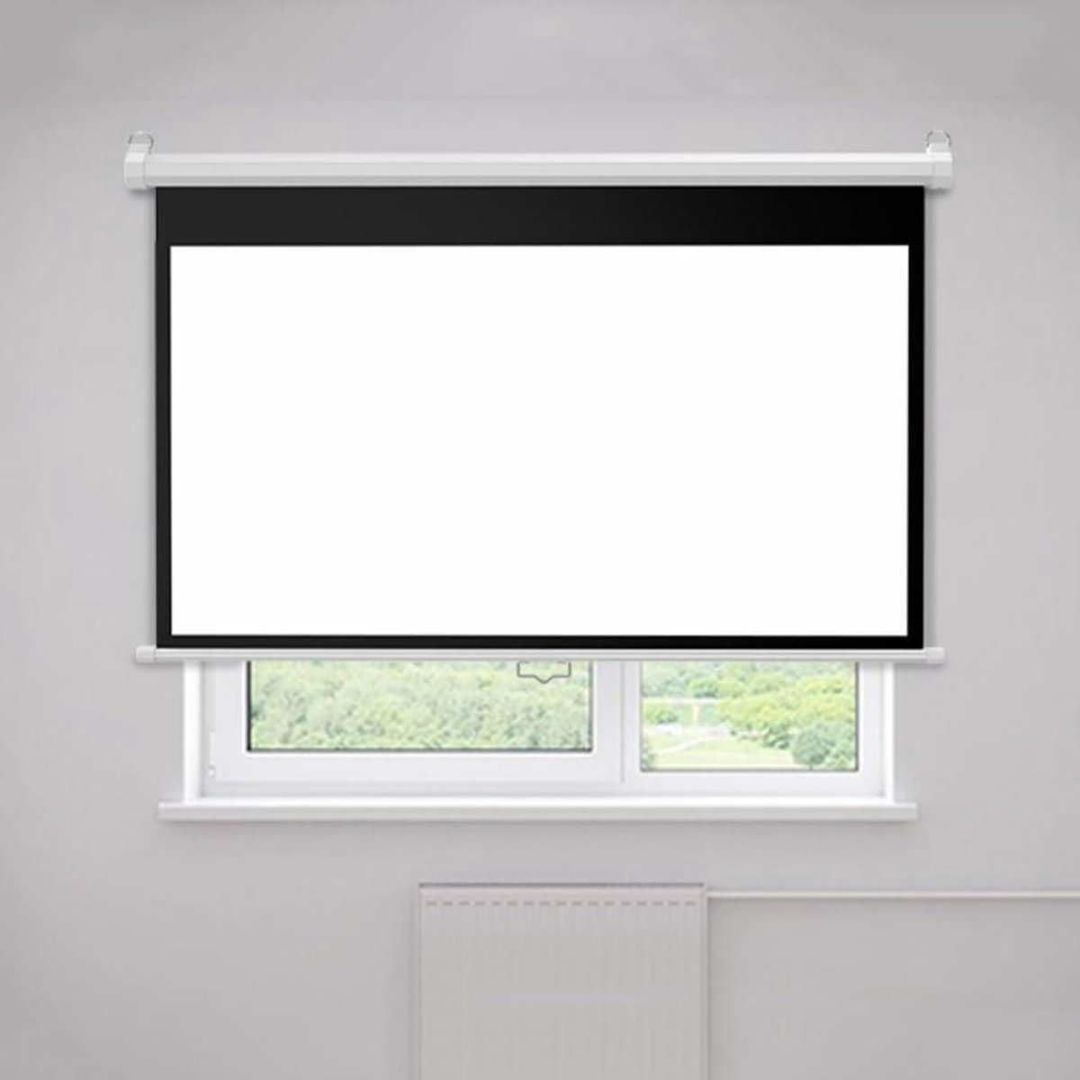 Projectiescherm Handmatig - Filmscherm Neerklapbaar - Thuisbioscoop Films - Automatisch Vergrendelmechanisme - 60 Inch 16:9 - Wit