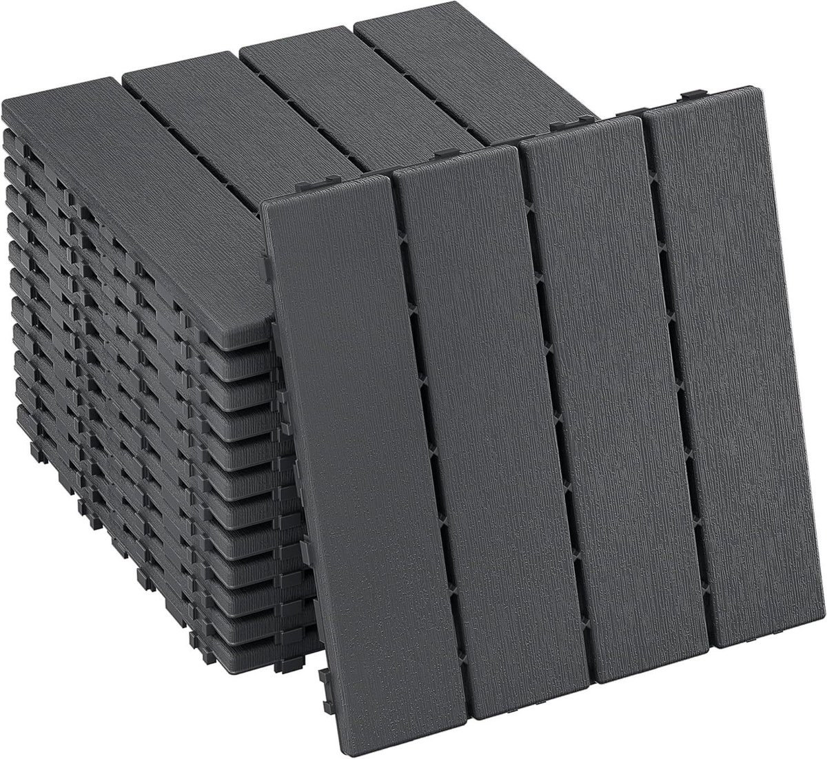 Balkon Tegels - Vlonder Tegels - Buiten Leven - Klik Systeem - 30x30 cm - Antraciet