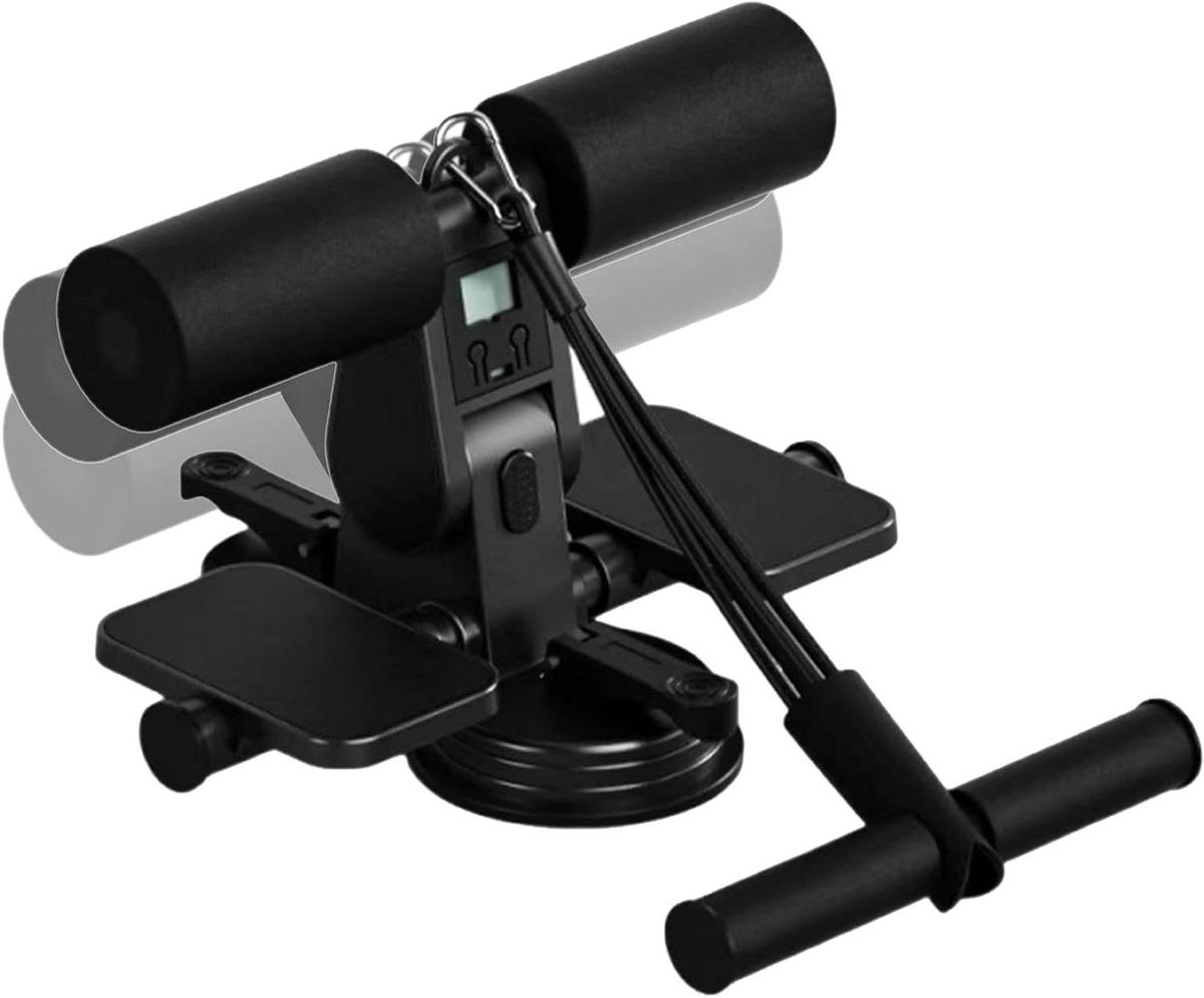 Buikspier Trainer - Core Trainer - Thuis Fitness - Dubbele Zuignappen - 3 Hoogtes - Zwart