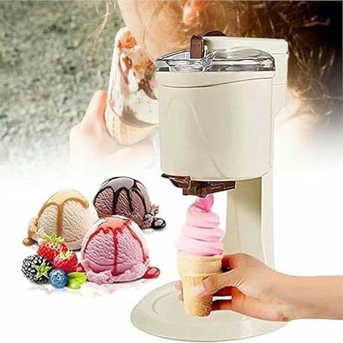 IJs Maker - Dessert Machine - Zelfgemaakte Desserts - Snel Romig IJs - 1000 ml - Wit