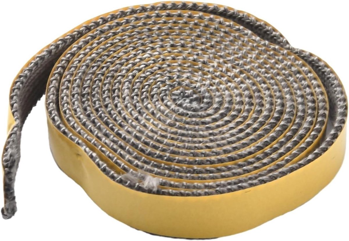 Kachel Touw - Ovenband Glasvezel - Oven Deur Afdichten - Zelfklevend - 25 meter - Zwart