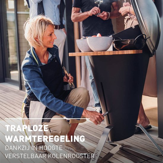 Höfats Cone Barbecue Houtskool - RVS - Ø60 cm - H 1,05 meter - Zwart/Zilver van Höfats — afbeelding 2