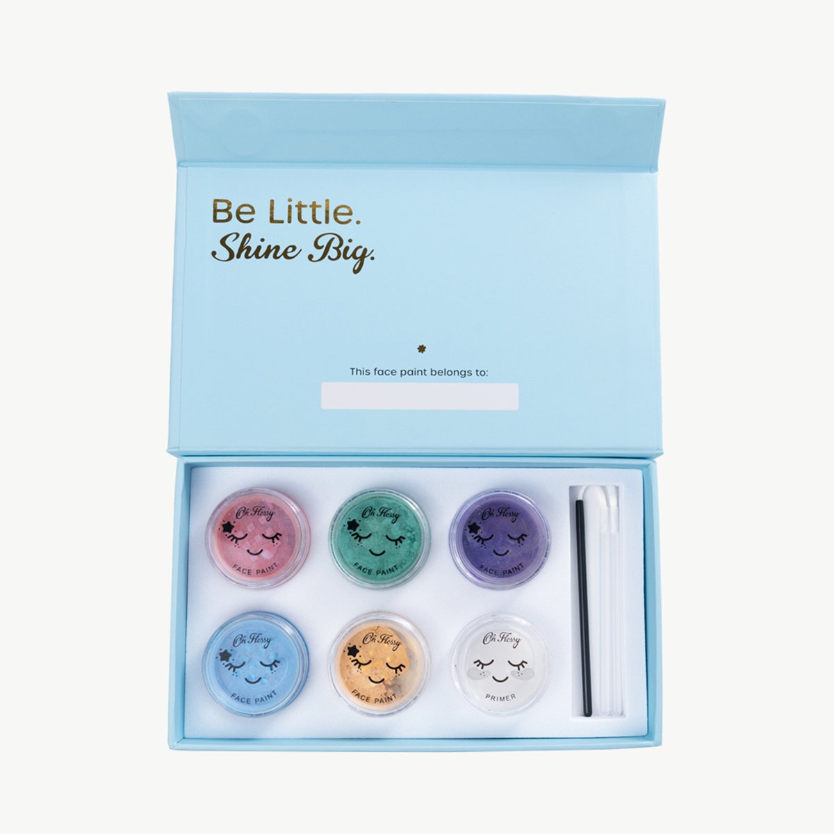 OH FLOSSY Sets - Gezichtsverf - 5 Potjes Gezichtsverf + Toebehoren - In Geschenkdoos - 3 Jaar