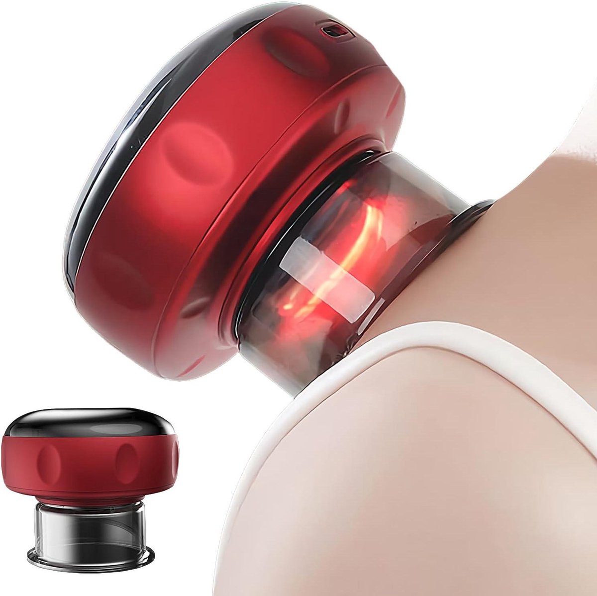 Elektrisch Cupping Apparaat - Massage Cupping - Spierontspanning Herstel - 12 Intensiteitsniveaus - 18 x 14 x 9 cm - Wit