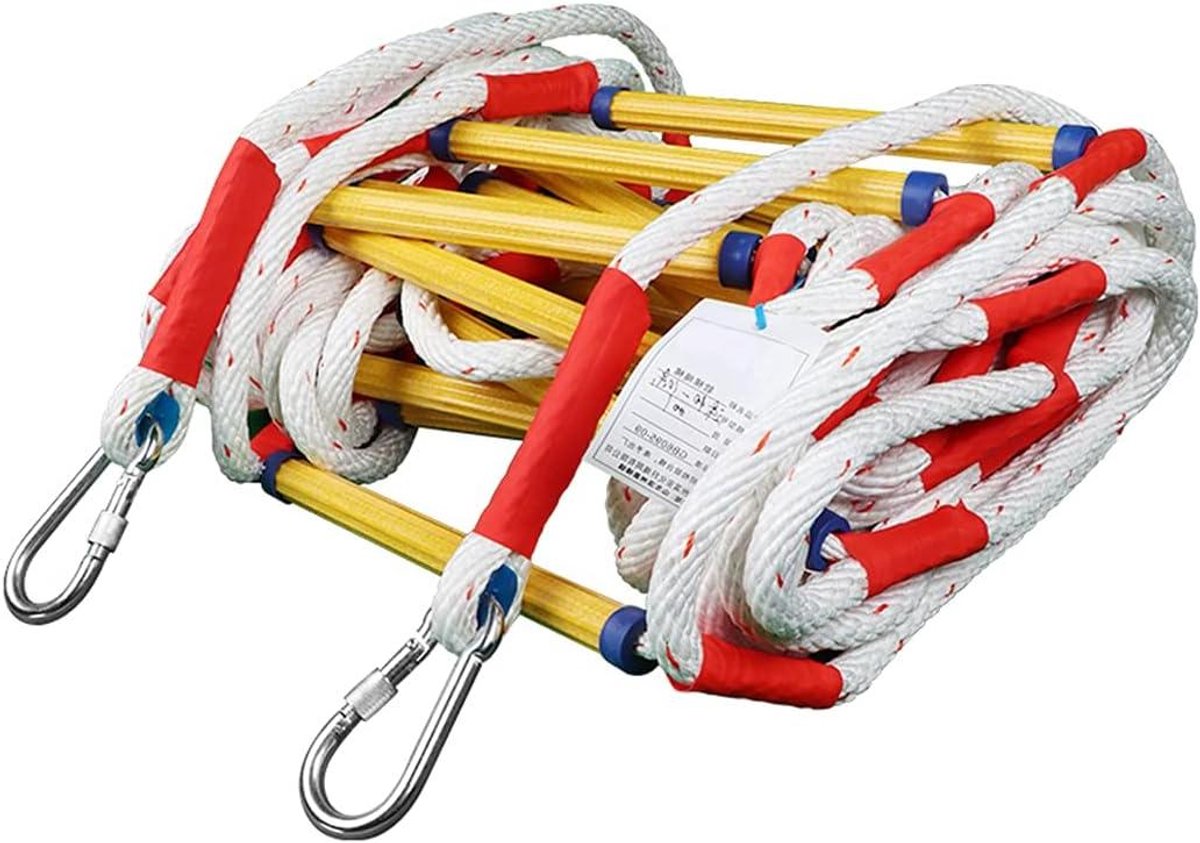 Touwladder - Noodladder Klimtouw - Veilig Ontsnappen - Sterke Draagkracht - 10 Meter - Wit