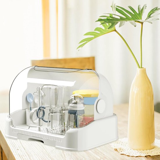 Flessen Opbergdoos - Babyfles Rek - Flessen Drogen - Uitneembare Lekbak - 26.5 cm - Wit — afbeelding 2