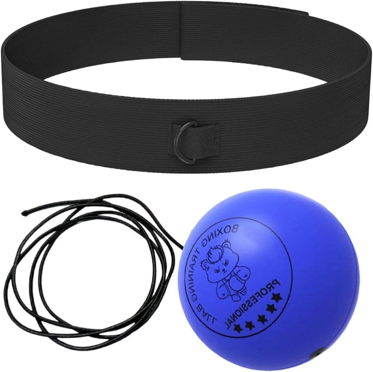 Boksbal Hoofdband - Reactiebal - Training Snelheid - Verstelbaar Hoofdstuk - 7-9 cm Bal - Blauw