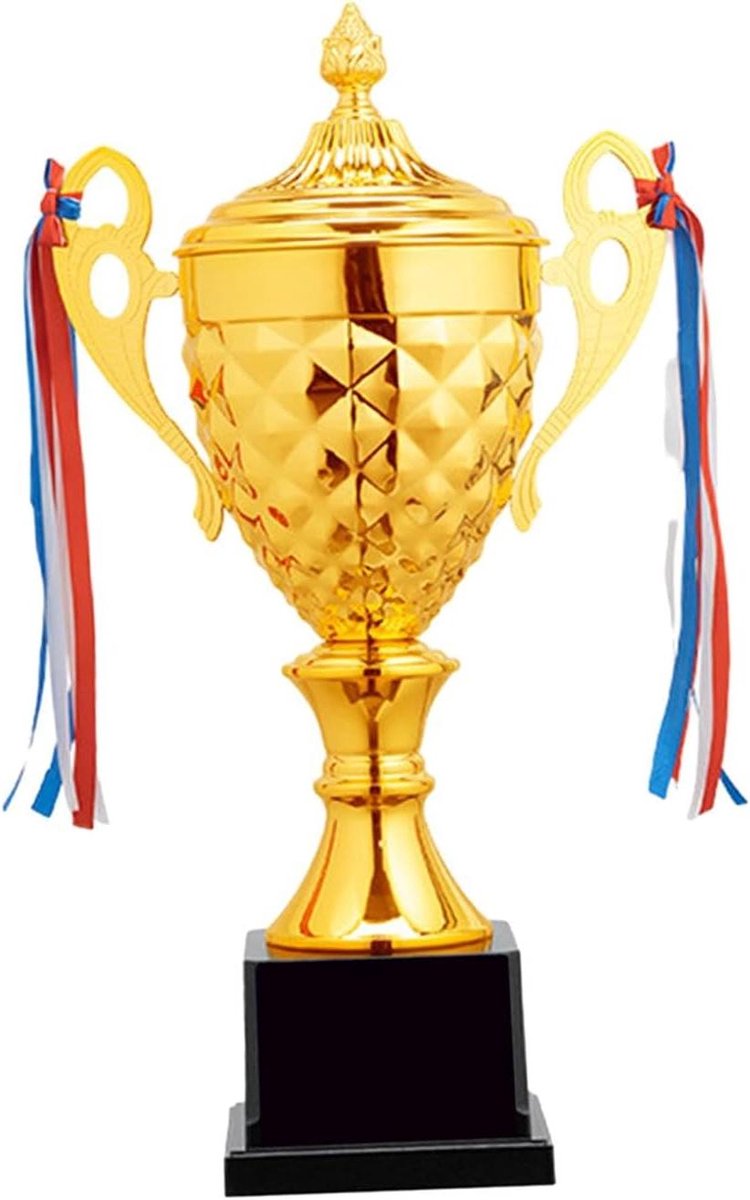 Trofee Winnaar - Prijs Beker - Sportwedstrijden Vieren - Duurzaam Metaal - 38 Cm Hoog - Goudkleurig