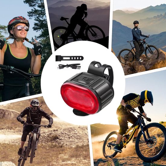 Fietsverlichting Set - Voor en achter - Veilig Fietsen - Automatische Sensor - Compact Ontwerp - Rood Wit — afbeelding 4