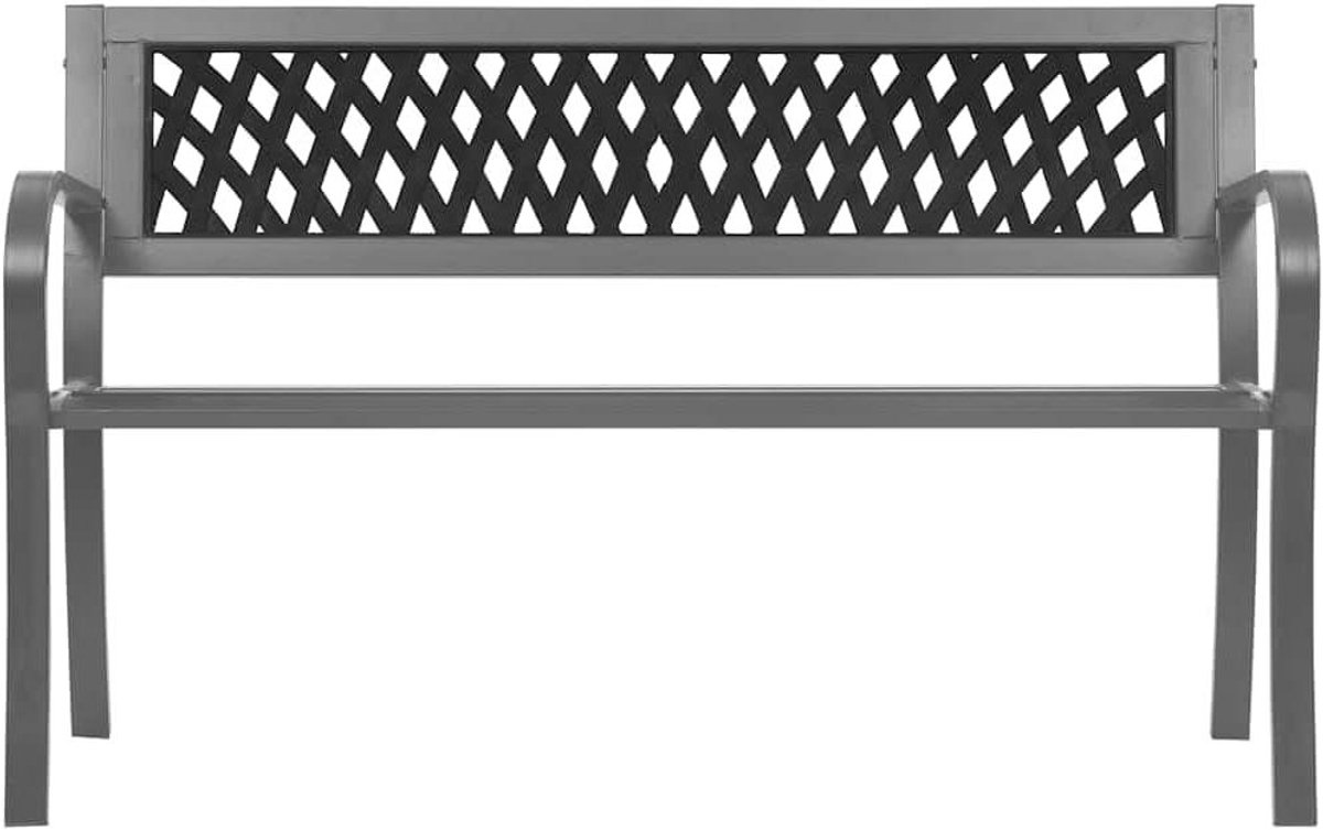 Tuinbank 120 cm - Buitenbank Metaal - Ontspannen in tuin - Stabiel stalen frame - 120 x 51 x 76