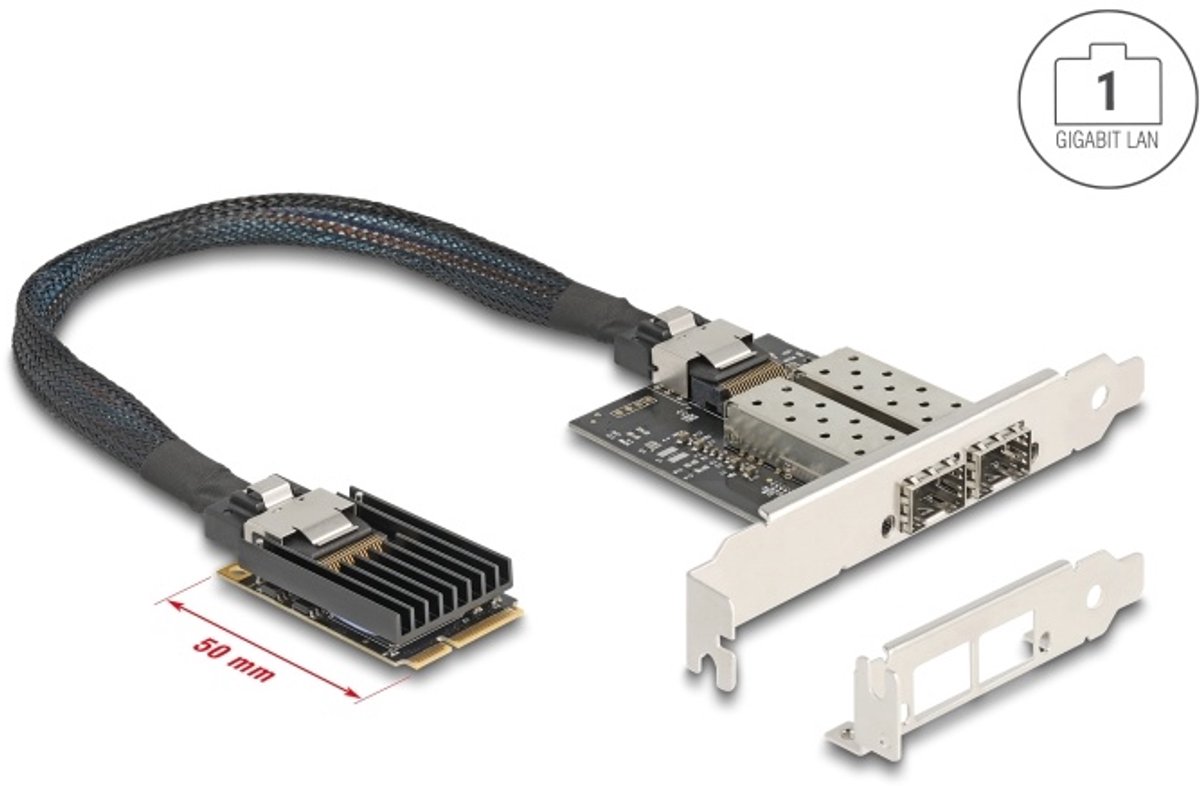 Delock Mini PCIe I/O PCIe full size 2 x SFP Gigabit LAN