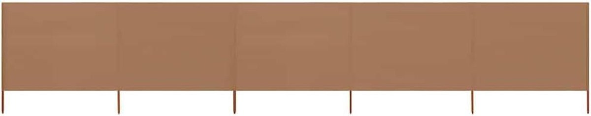 Windscherm Strand - Opvouwbaar Scherm - Bescherming tegen Wind - 5 Delig - 600 x 80 cm - Taupe