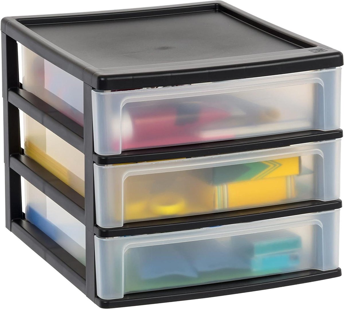 Bureau Opberger - Lade Organizer - Kantoor Organiseren - Stapelbaar Ontwerp - 3 Laden - Zwart