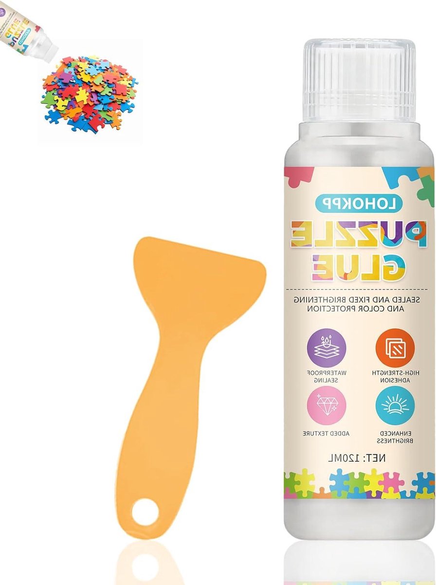 Puzzellijm - Heldere lijm - Puzzels bewaren - Ultrahoge glans - 120 ml - Transparant
