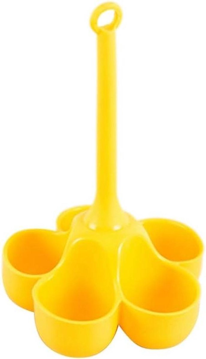 Silicone Eierkoker - Stoomhouder Houder - Eieren Koken - 5 Gaten Ontwerp - 20 cm Hoog - Geel