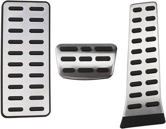 Pedaalhoezen Set - Auto Pedalen - Verbeter Rijervaring - Antislip Rubber - AT zonder rust - Zilver — afbeelding 3