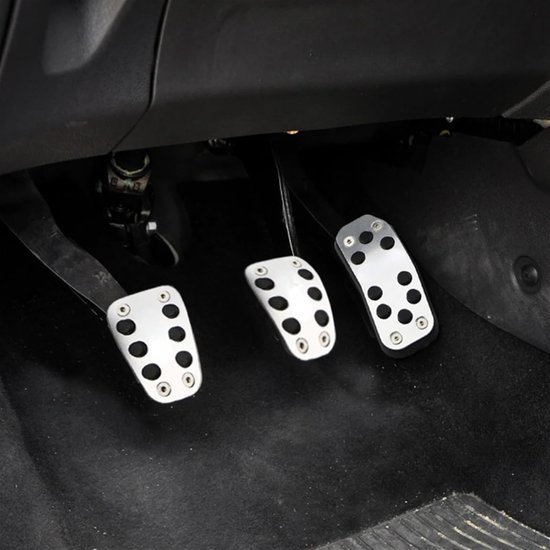 Auto Pedaal Covers - Gaspedaal Anti-slip - Veiliger Rijden - Verhoogde Wrijving - Set van 3 - Zilver Zwart — afbeelding 3