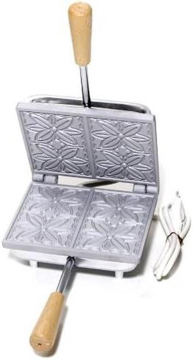 Wafelijzer Apparaat Lekkere Wafels Maken Verwisselbare Platen 14x17.5x5 cm Zilver