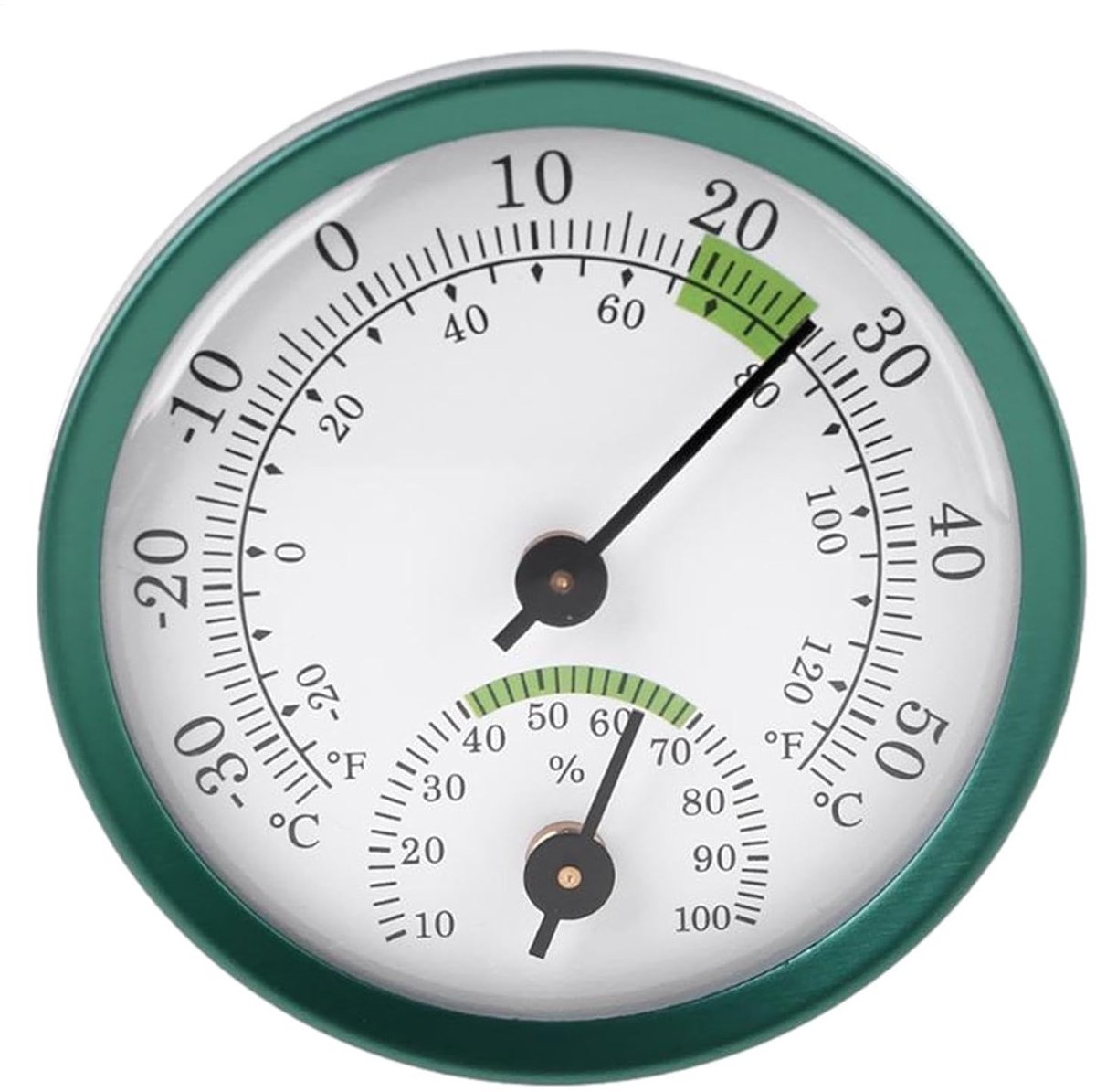 Hygrometer Tuin - Weerstation Buiten - Temperatuur Meten - Dubbele Pointer - 57 cm - Groen