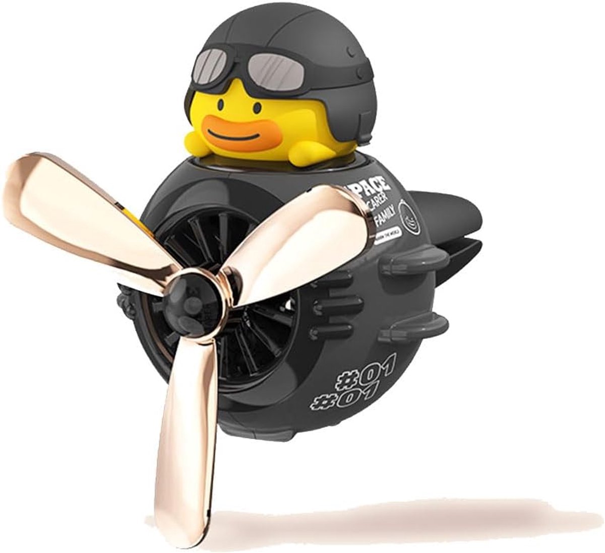 Luchtverfrisser Vliegtuig - Auto Accessoire - Frisse Lucht - Draaiende Propeller - 55 x 55 x 70 mm - Geel