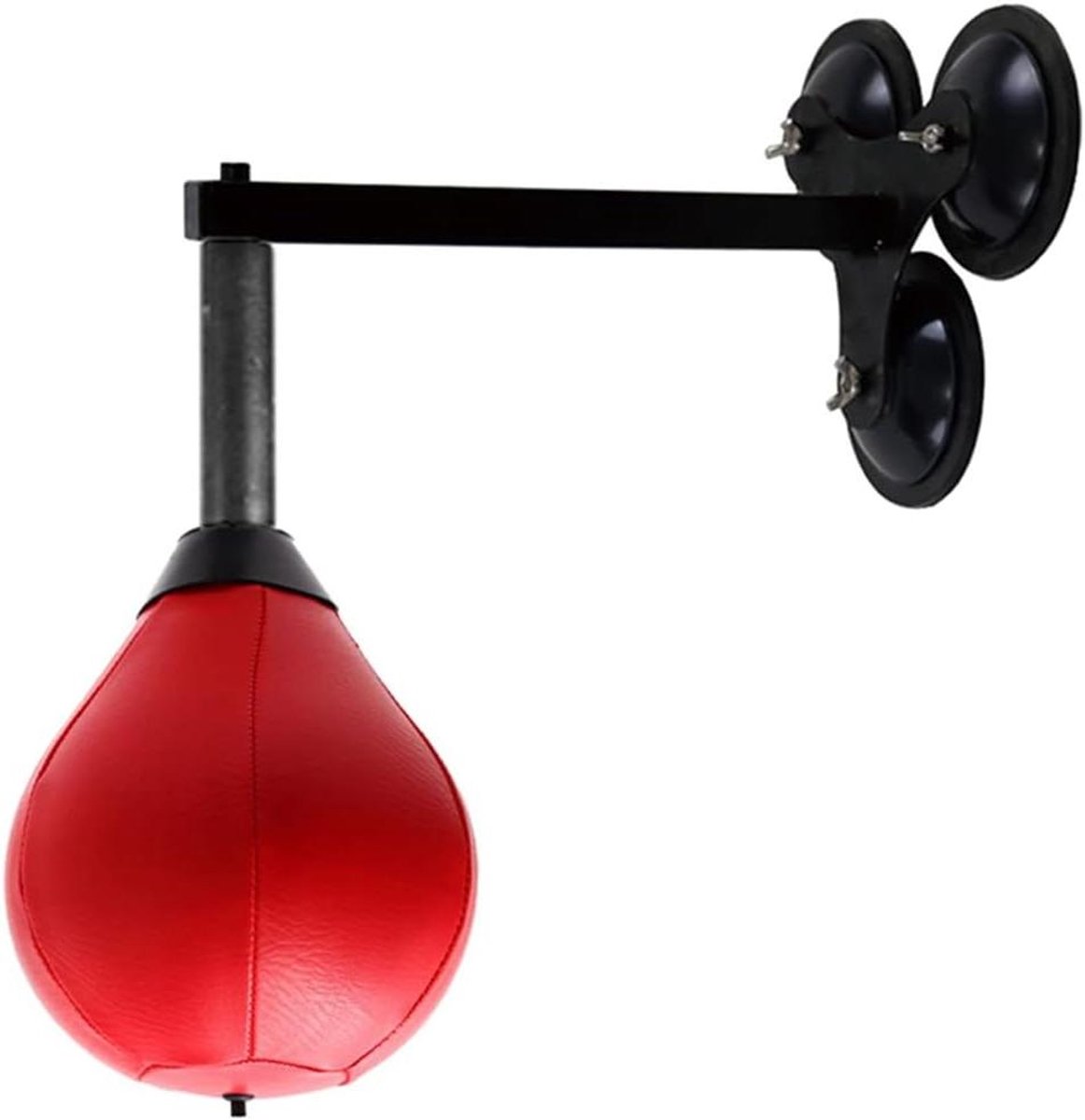 Boksbal Set - Snelheid Bal - Training Thuis - Versterkte Veer - 38 cm Hoog - Rood